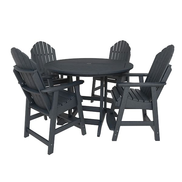 Highwood Usa Hamilton 5pc Round Counter Height Outdoor Patio Furniture Dining Set AD-CNA48-FBE - main